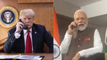ট্রাম্প-মোদির ফোনকল। প্রতীকী ছবি: কোলাজ