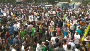 anti quota protesters at Shahbagh