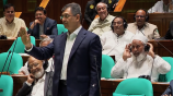 সংসদে বক্তব্য দিচ্ছেন স্বরাষ্ট্রমন্ত্রী সালাহউদ্দিন আহমেদ। ছবি: ভিডিও থেকে স্ক্রিণশট