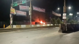 বাসে আগুন